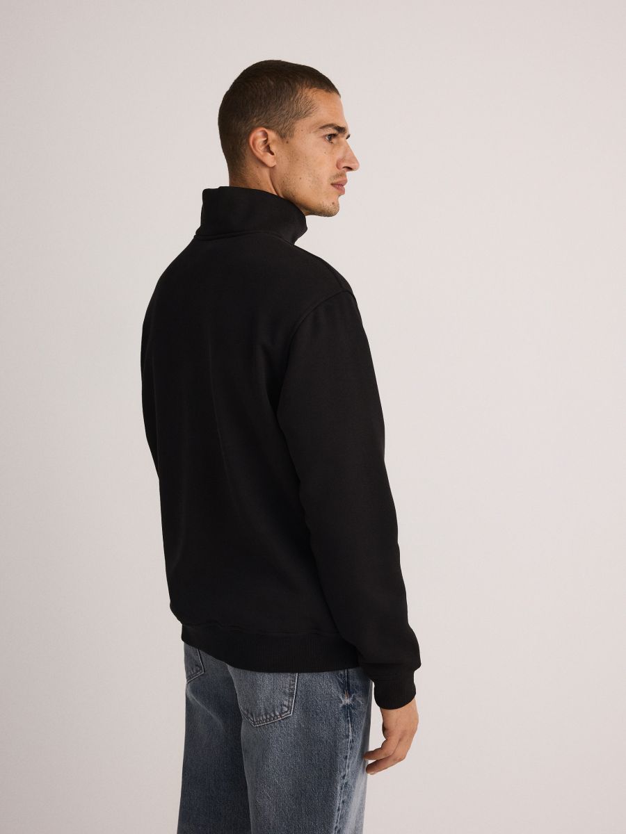 Sweatshirt with stand up collar - black - RESERVED - 4