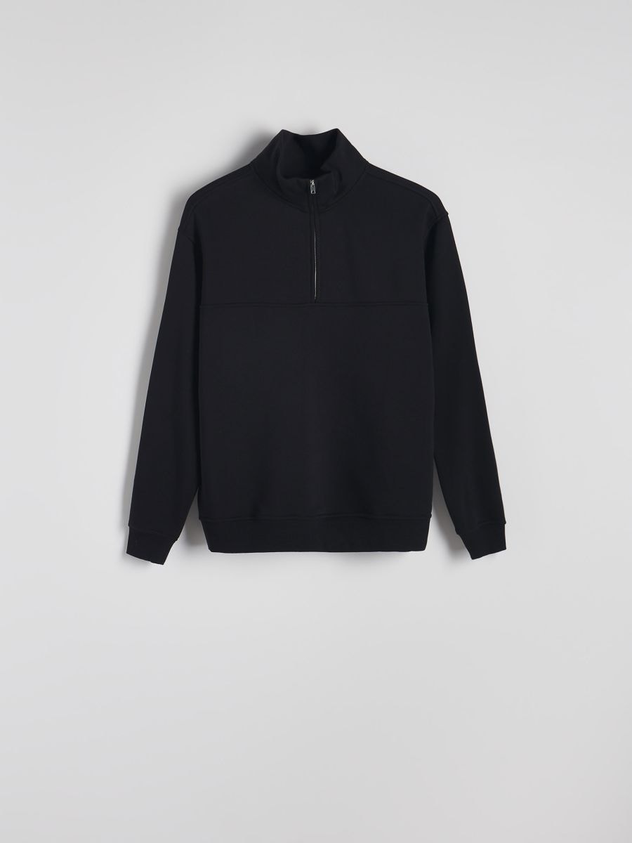 Sweatshirt with stand up collar - black - RESERVED - 5