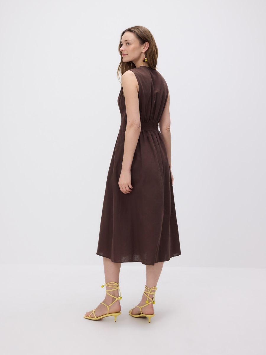 Robe en lin majoritaire - Marron - RESERVED - 6