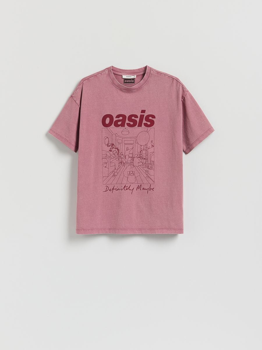 T-shirt Oasis - brudny róż - RESERVED