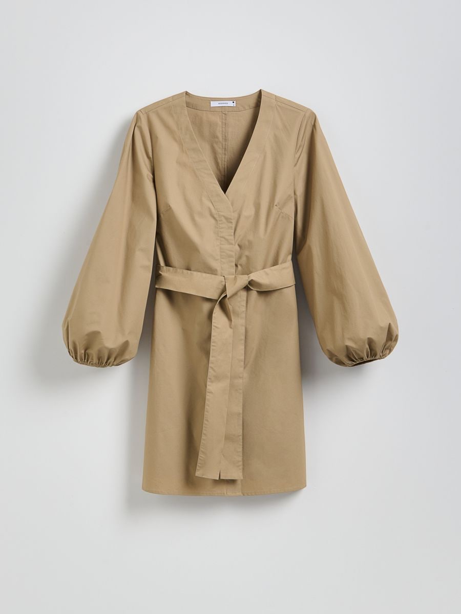LADIES` DRESS - beige - RESERVED
