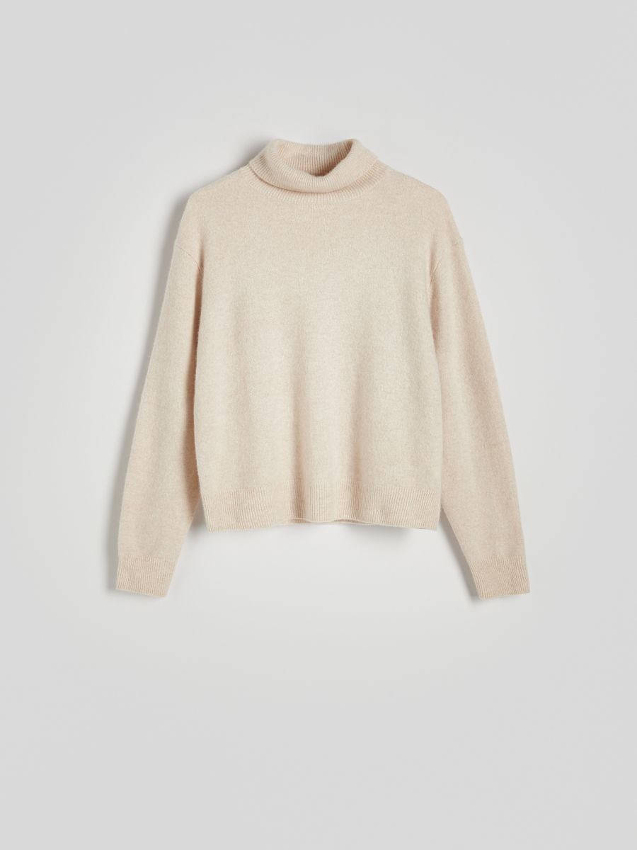 Maglione in lana misto cachemire - beige - RESERVED