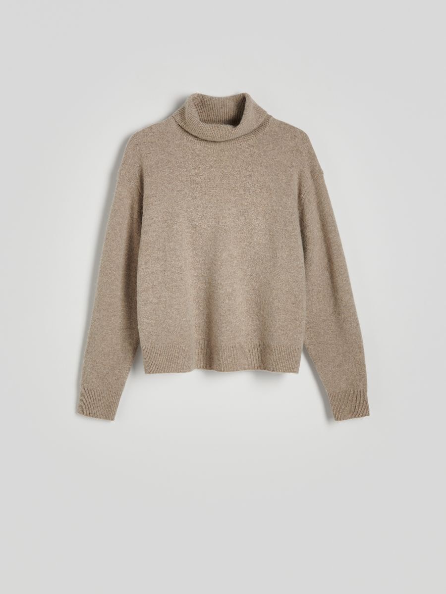 Pullover mit hohem Wollanteil mit Kaschmirgemisch - beige - RESERVED