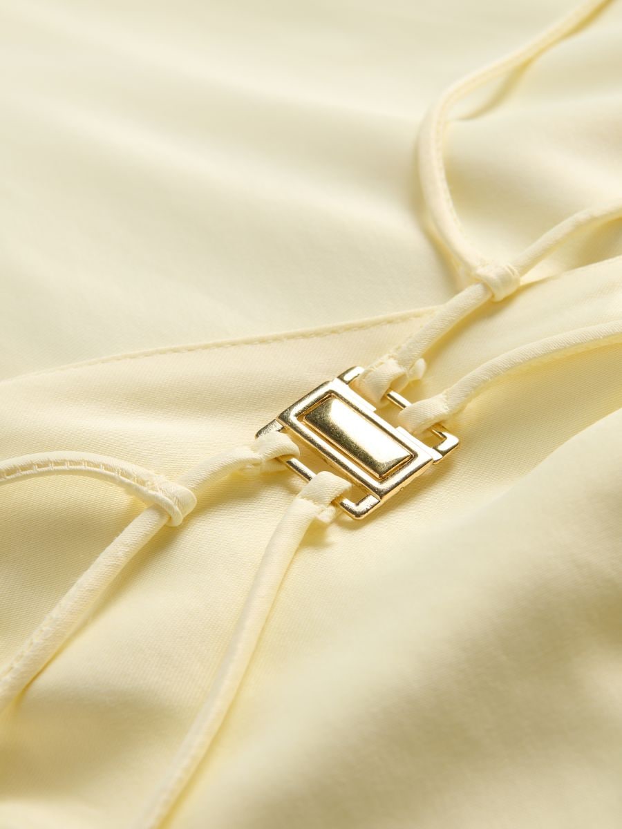 Satin maxi dress - light yellow - RESERVED - 8