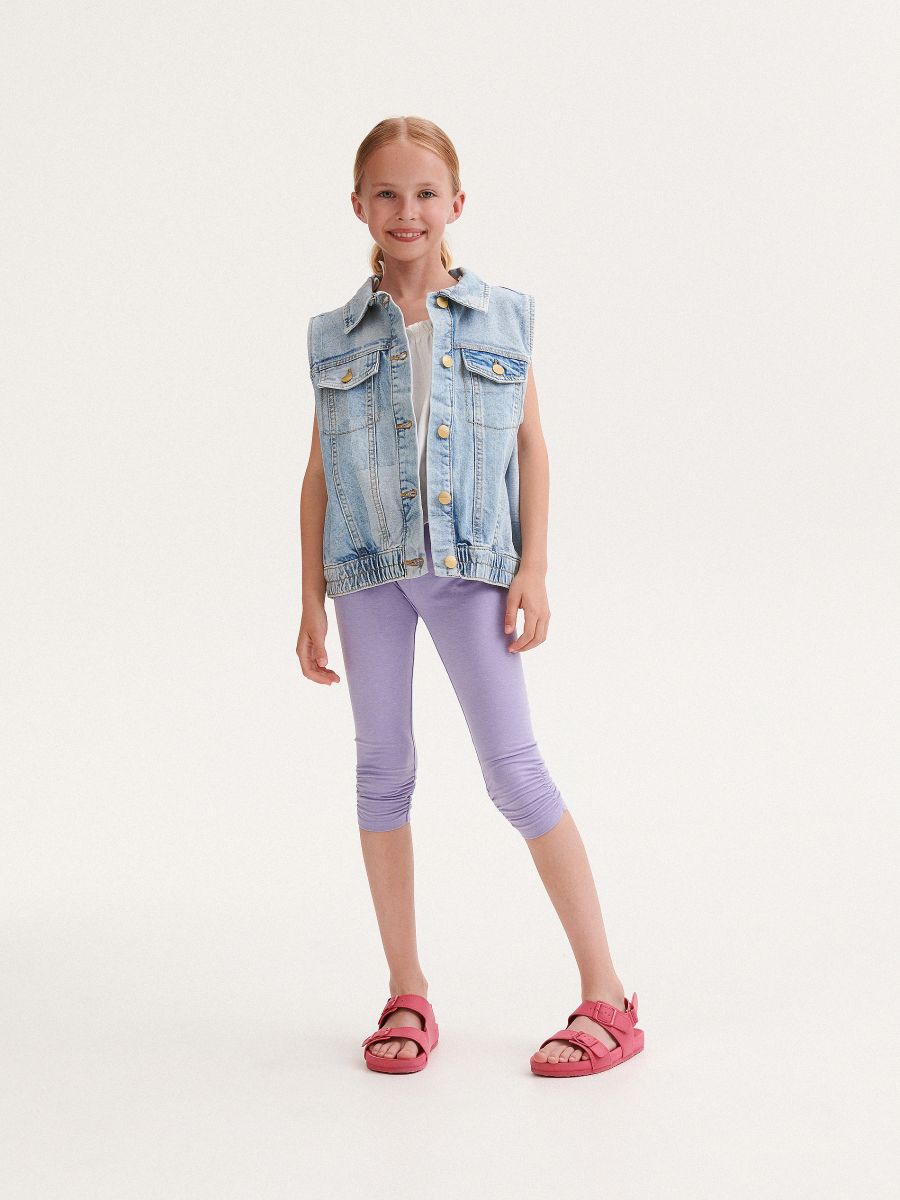 Legging met plooitjes - LAVENDELBLAUW - RESERVED - 2