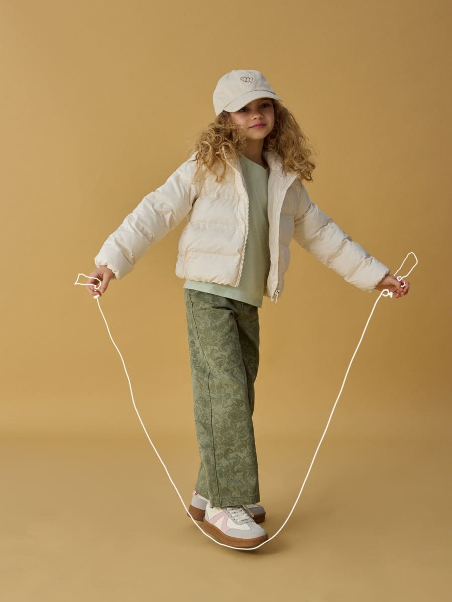 Jacke mit kontrastierenden Einsätzen - creme - RESERVED - 9