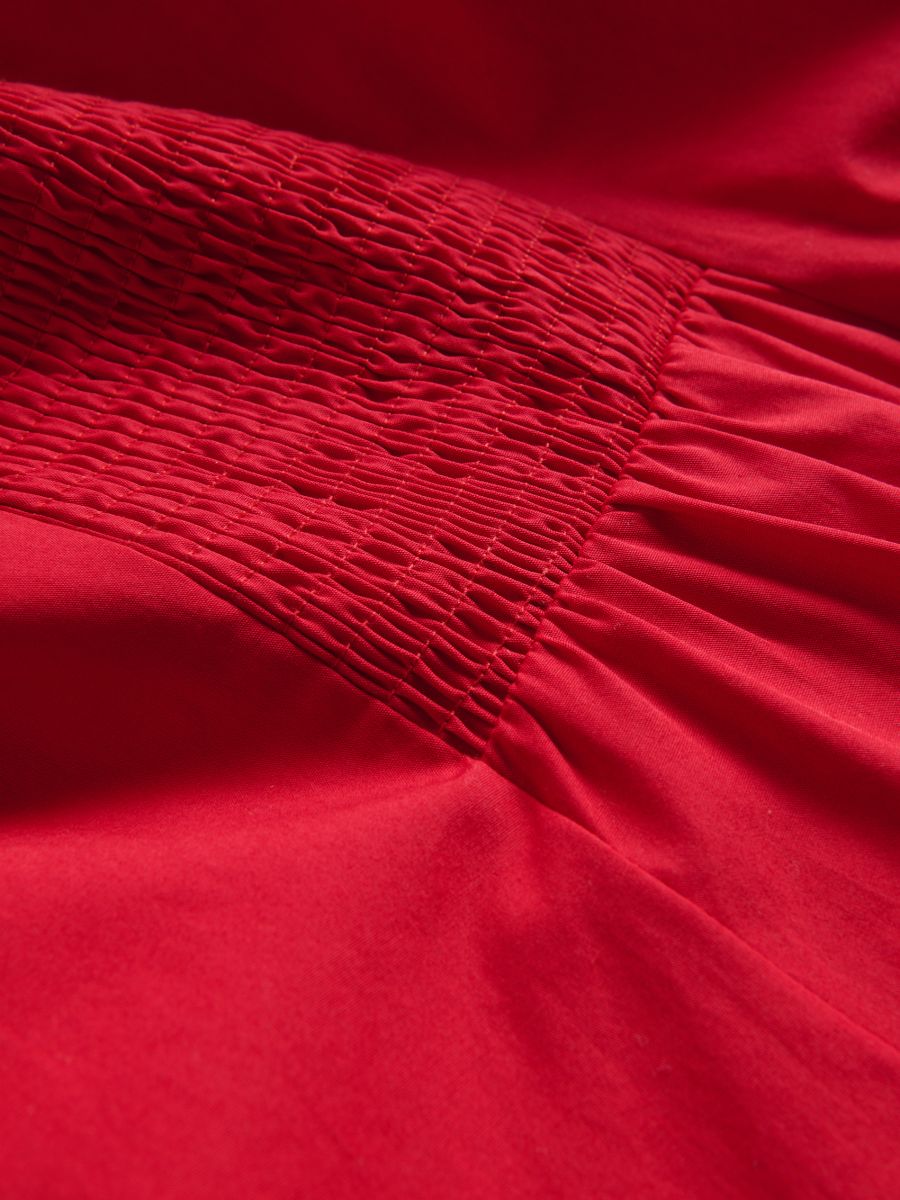 Midi dress with puff sleeves - red - RESERVED - 7