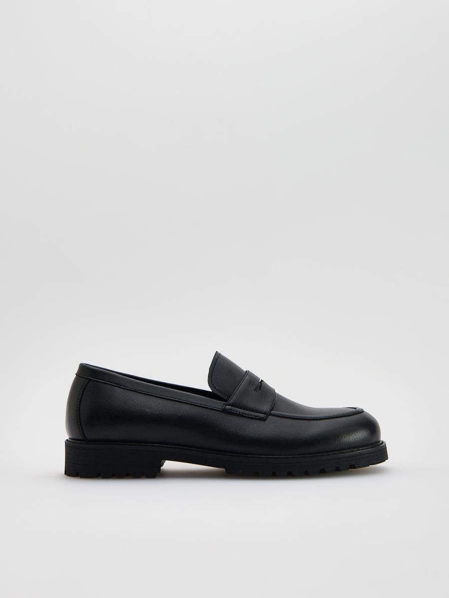 Faux leather loafers - black - RESERVED
