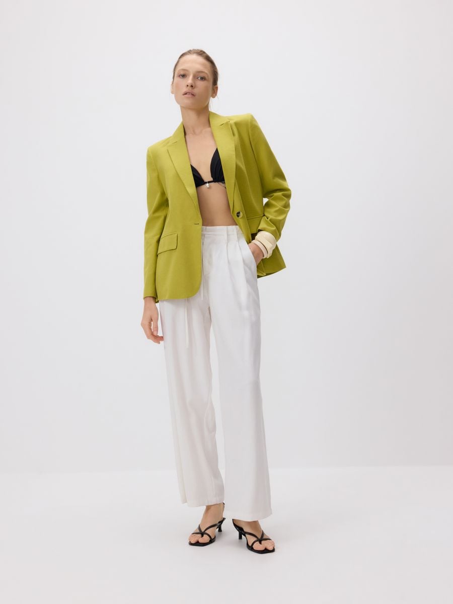 Linen blend jacket - yellow green - RESERVED - 3