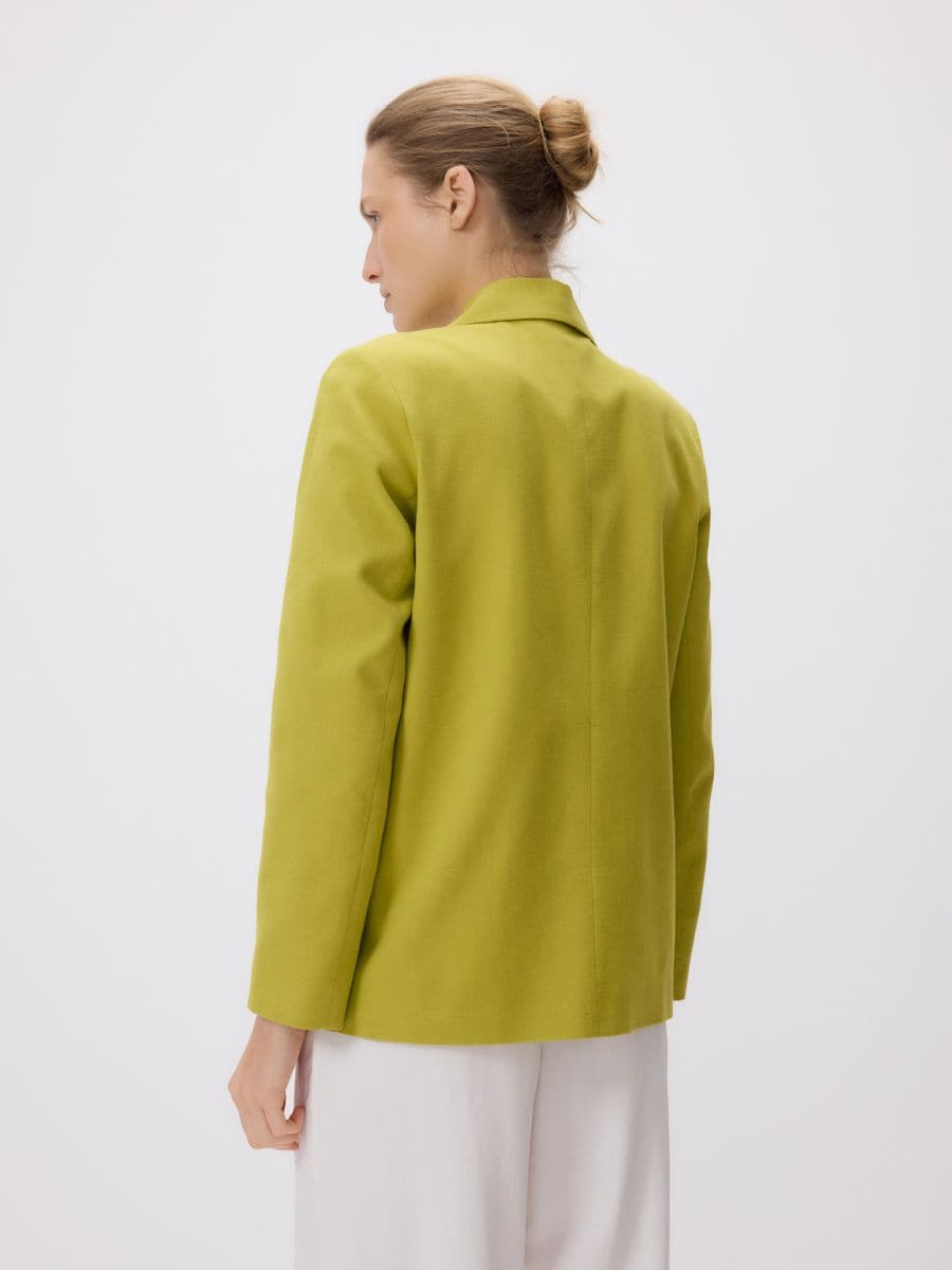 Linen blend jacket - yellow green - RESERVED - 7