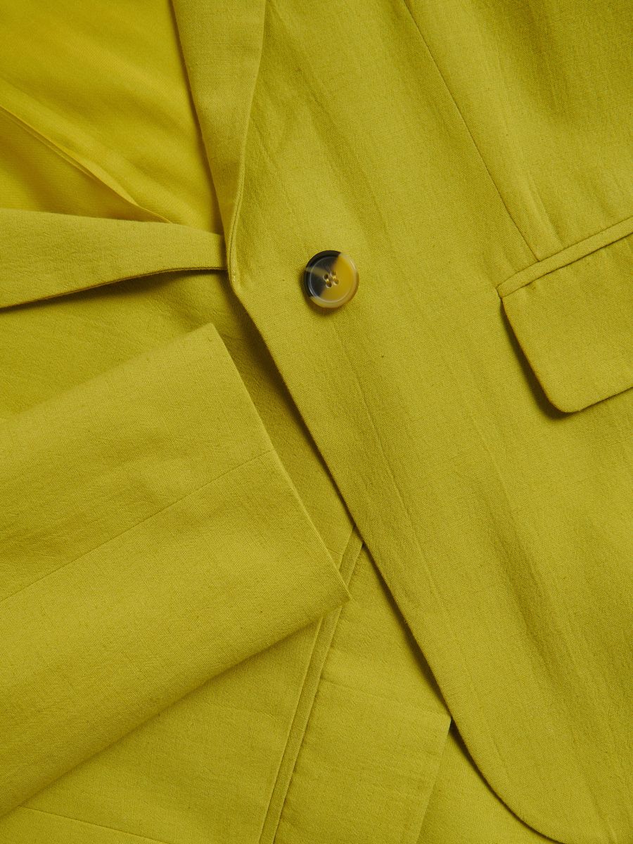 Linen blend jacket - yellow green - RESERVED - 3