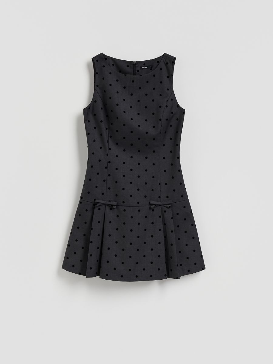 Mini φόρεμα με πουά - ανοιχτό γκρι - RESERVED