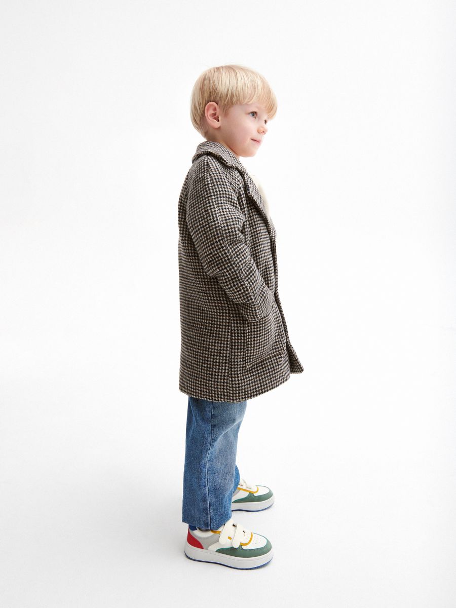 Elegant check coat - dark brown - RESERVED - 5