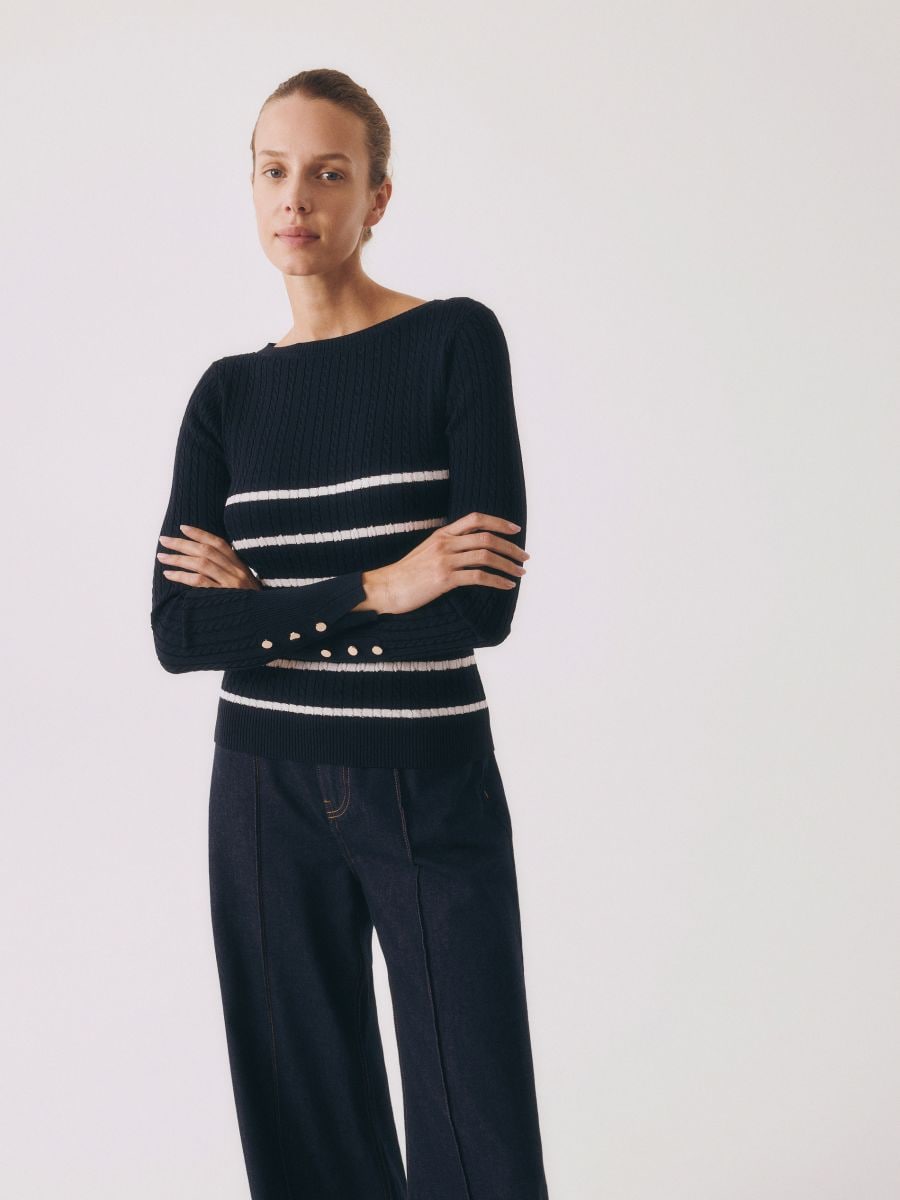 Sweater with viscose blend - multicolor - RESERVED - 2