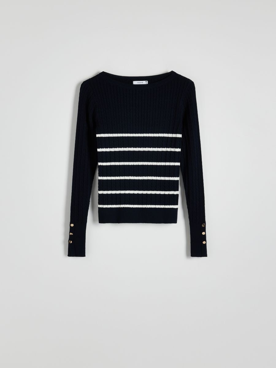 Sweater with viscose blend - multicolor - RESERVED - 3