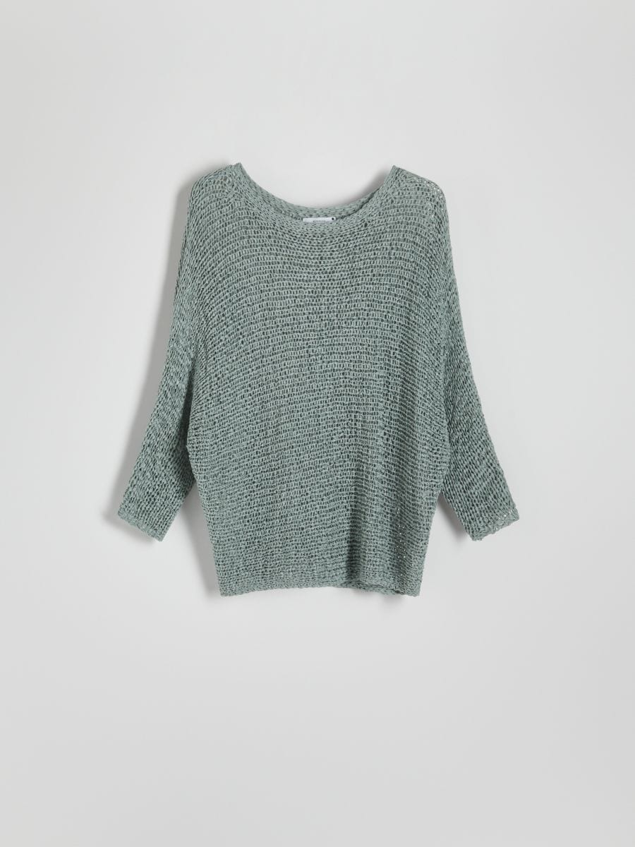 Locker gestrickter Pullover - blassgrün - RESERVED - 3