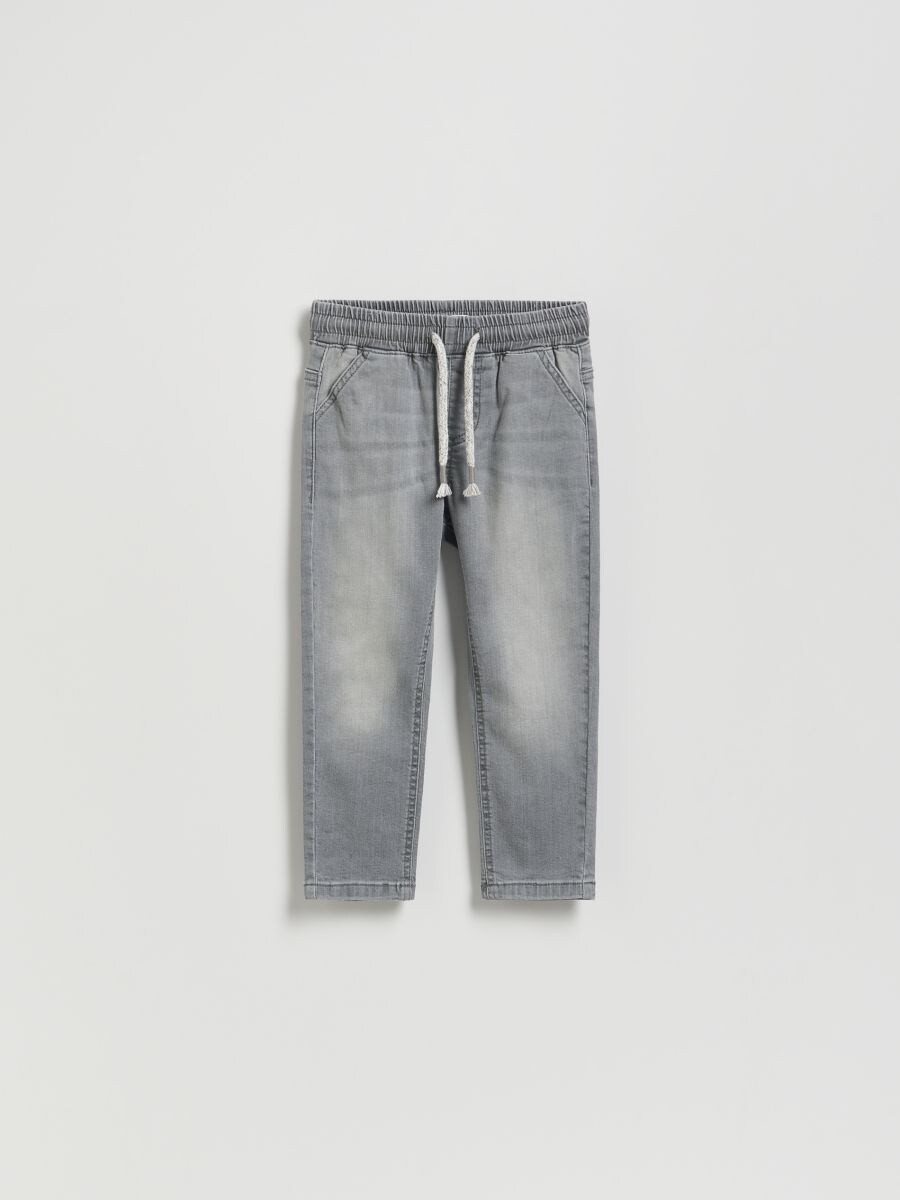 Elastic carrot jeans - light grey - RESERVED