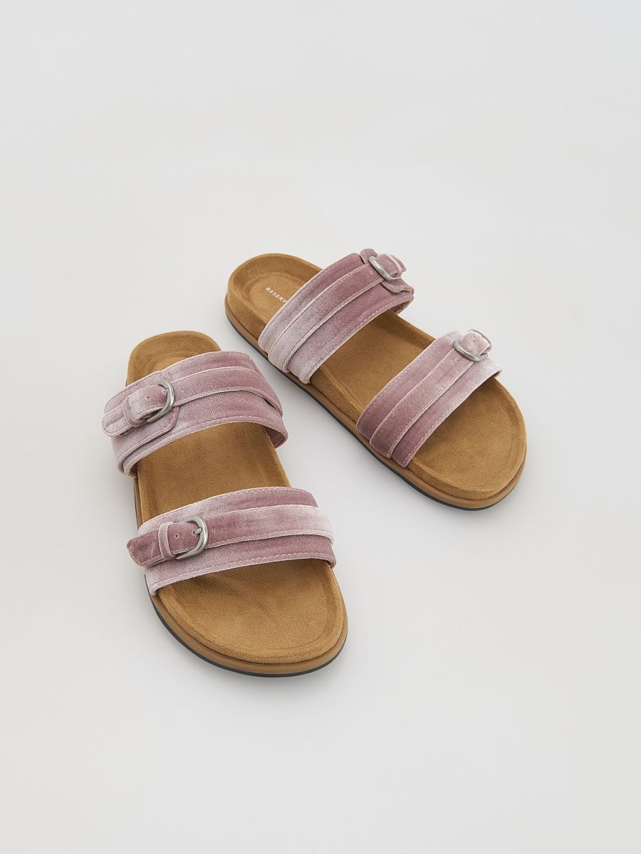 Slides with straps - dusty rose - RESERVED - 2