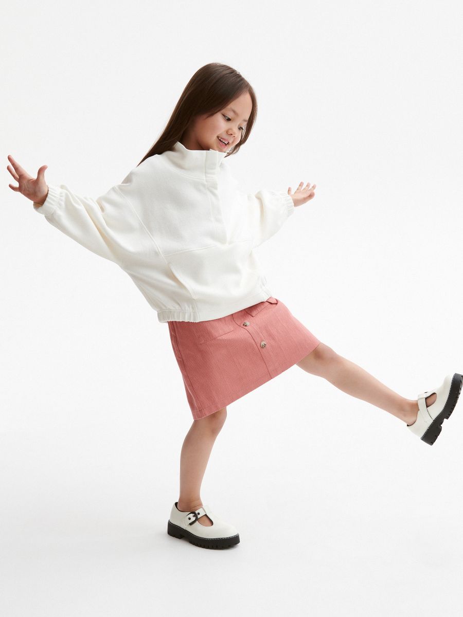 Skirt with buttons - dusty rose - RESERVED - 5