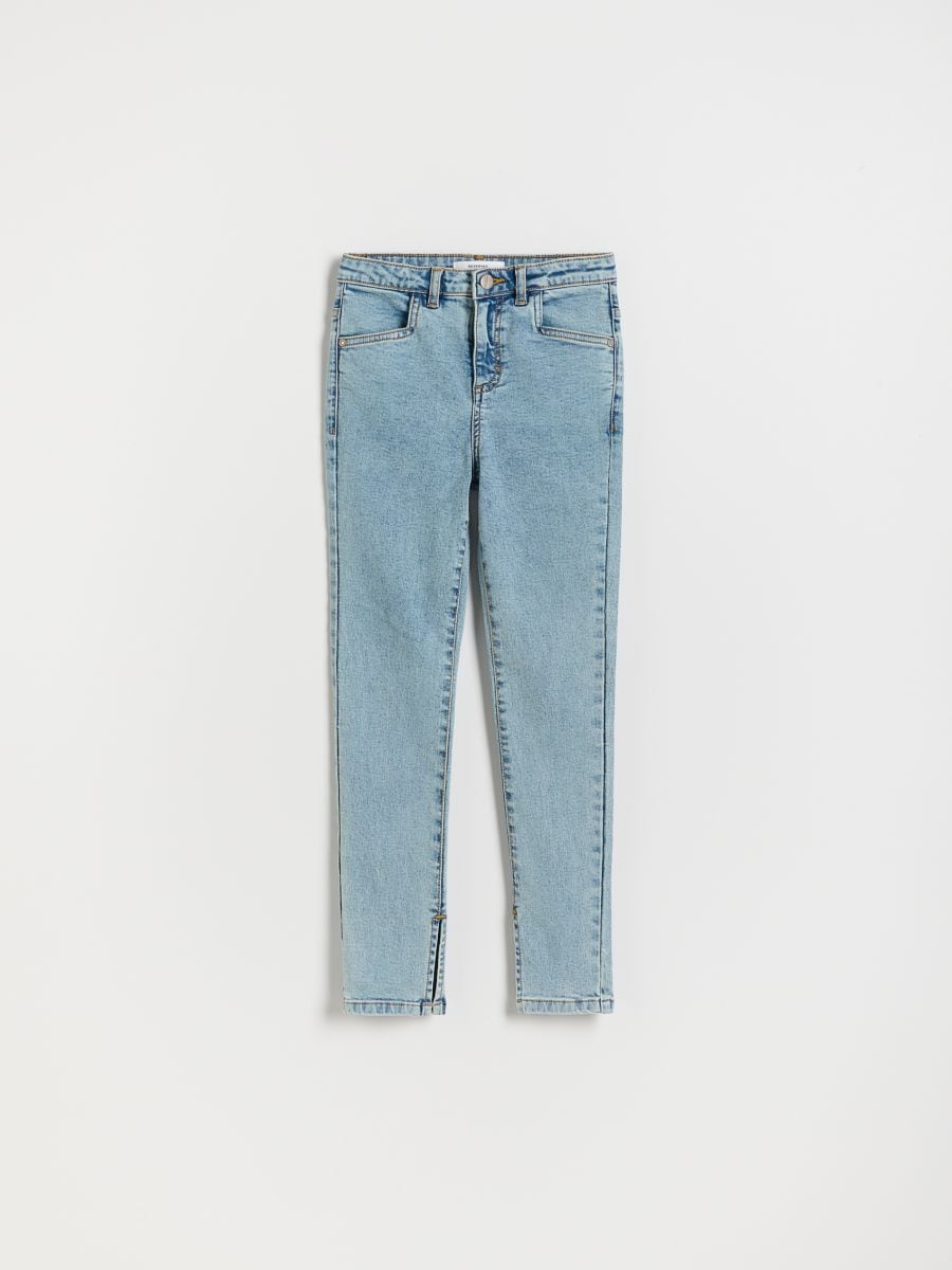 Blugi slim high waist - albastru - RESERVED