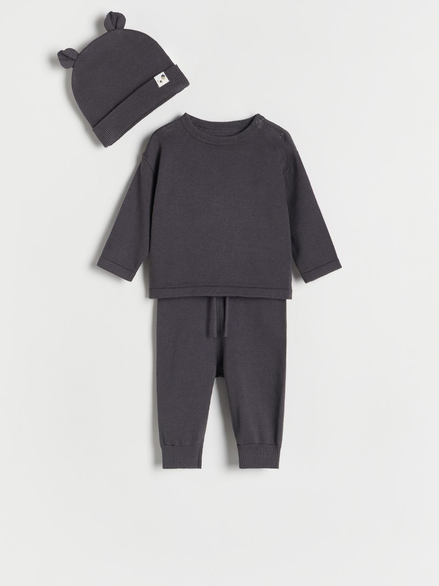 BABIES` SWEATER, TROUSERS & CAP - dunkelgrau - RESERVED