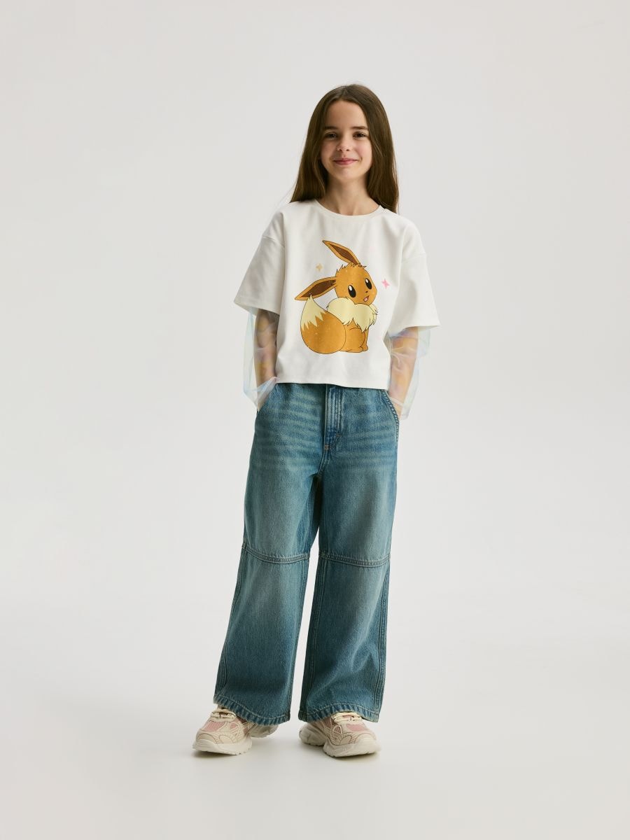 Pokemon panel blouse - cream - RESERVED - 5