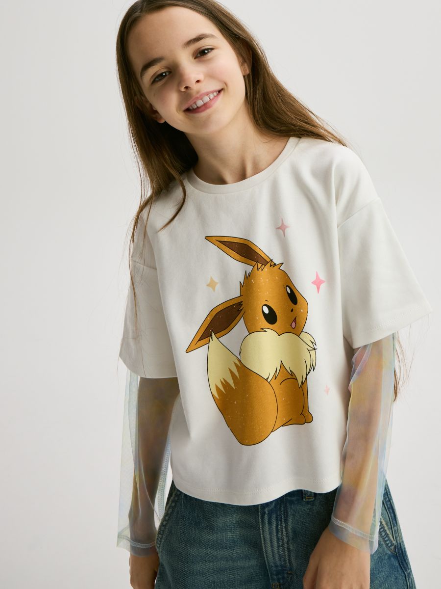 Pokemon panel blouse - cream - RESERVED - 6