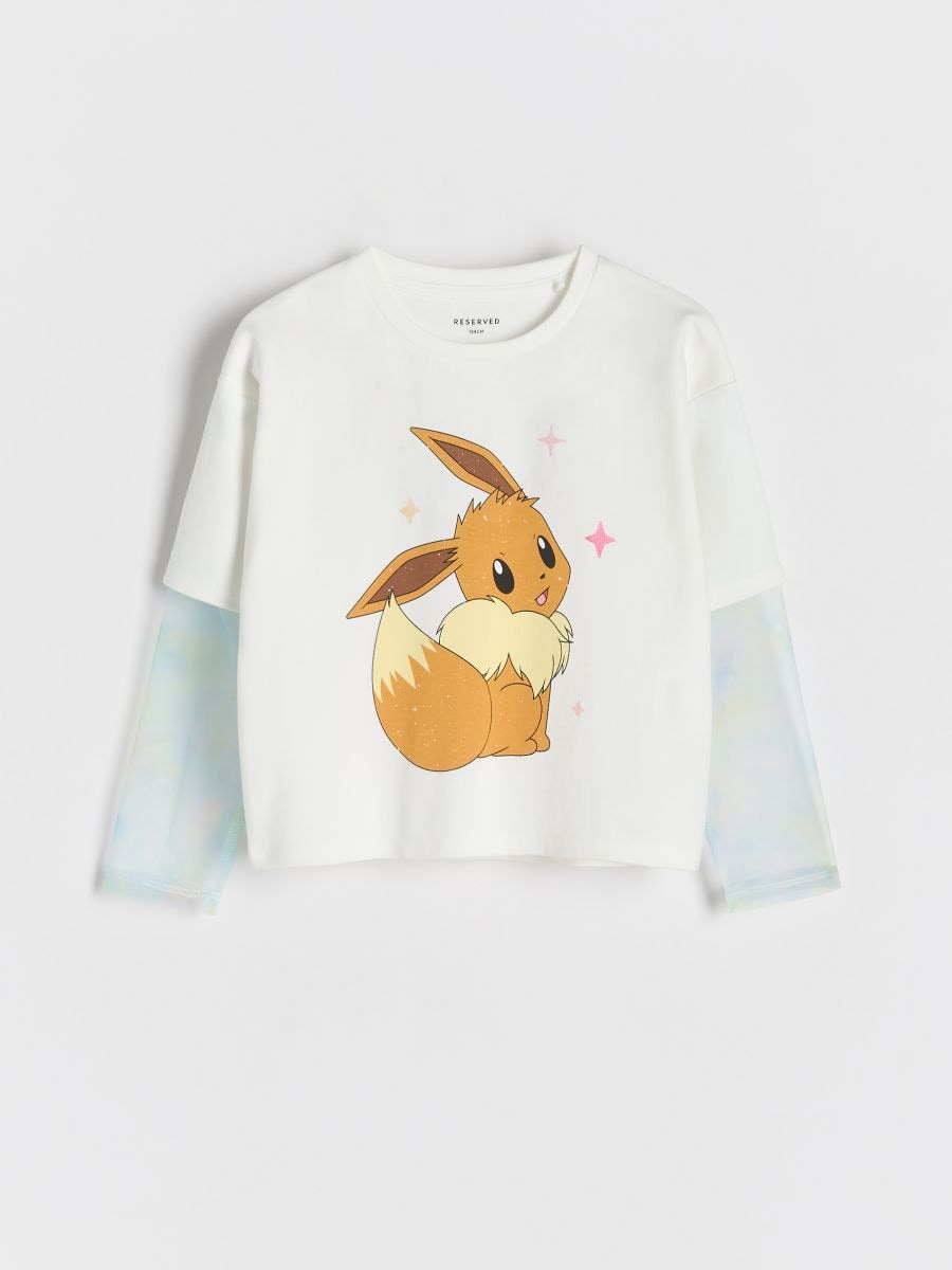 Pokemon panel blouse - cream - RESERVED - 2