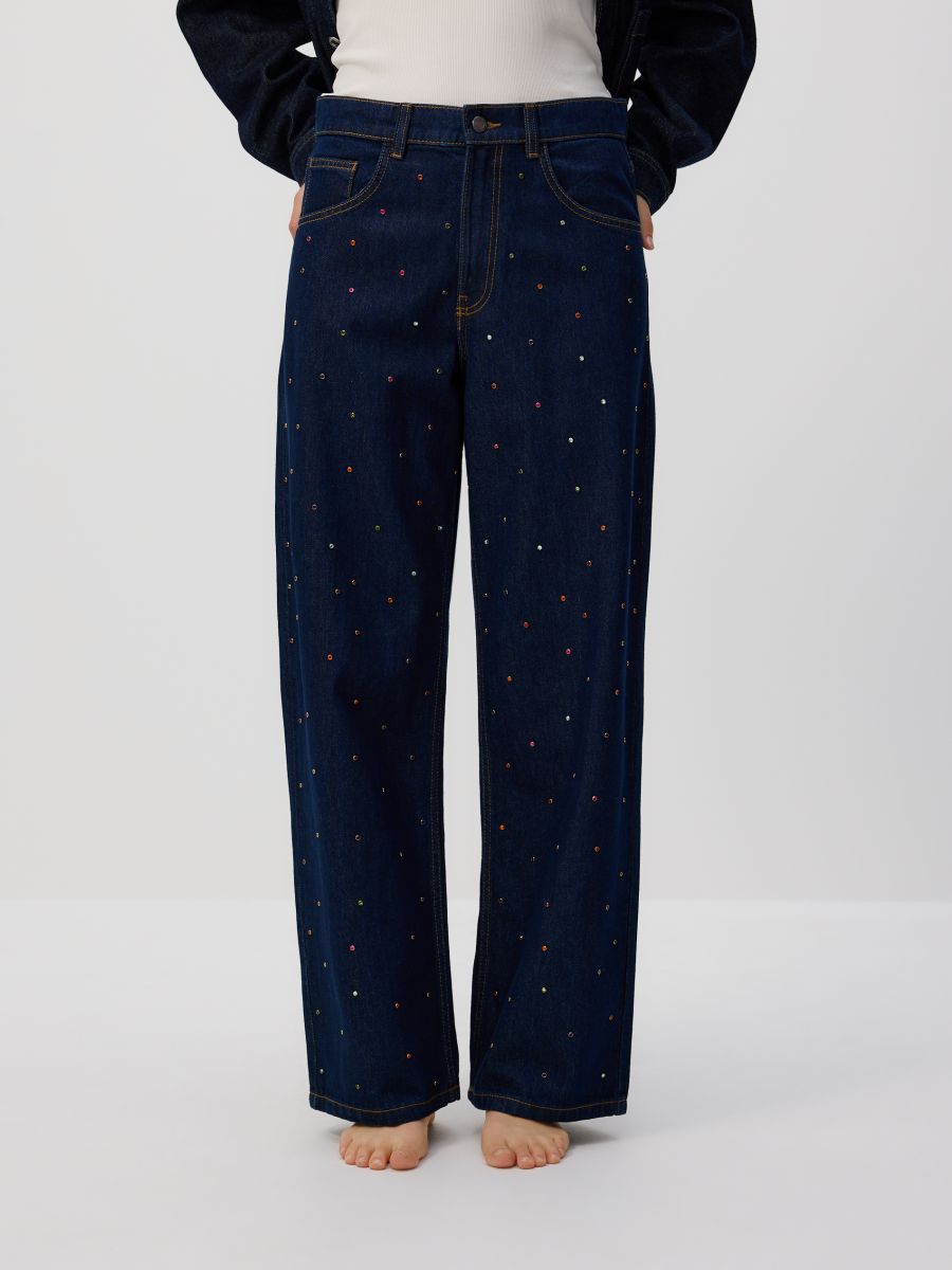 LADIES` JEANS TROUSERS - marineblauw - RESERVED