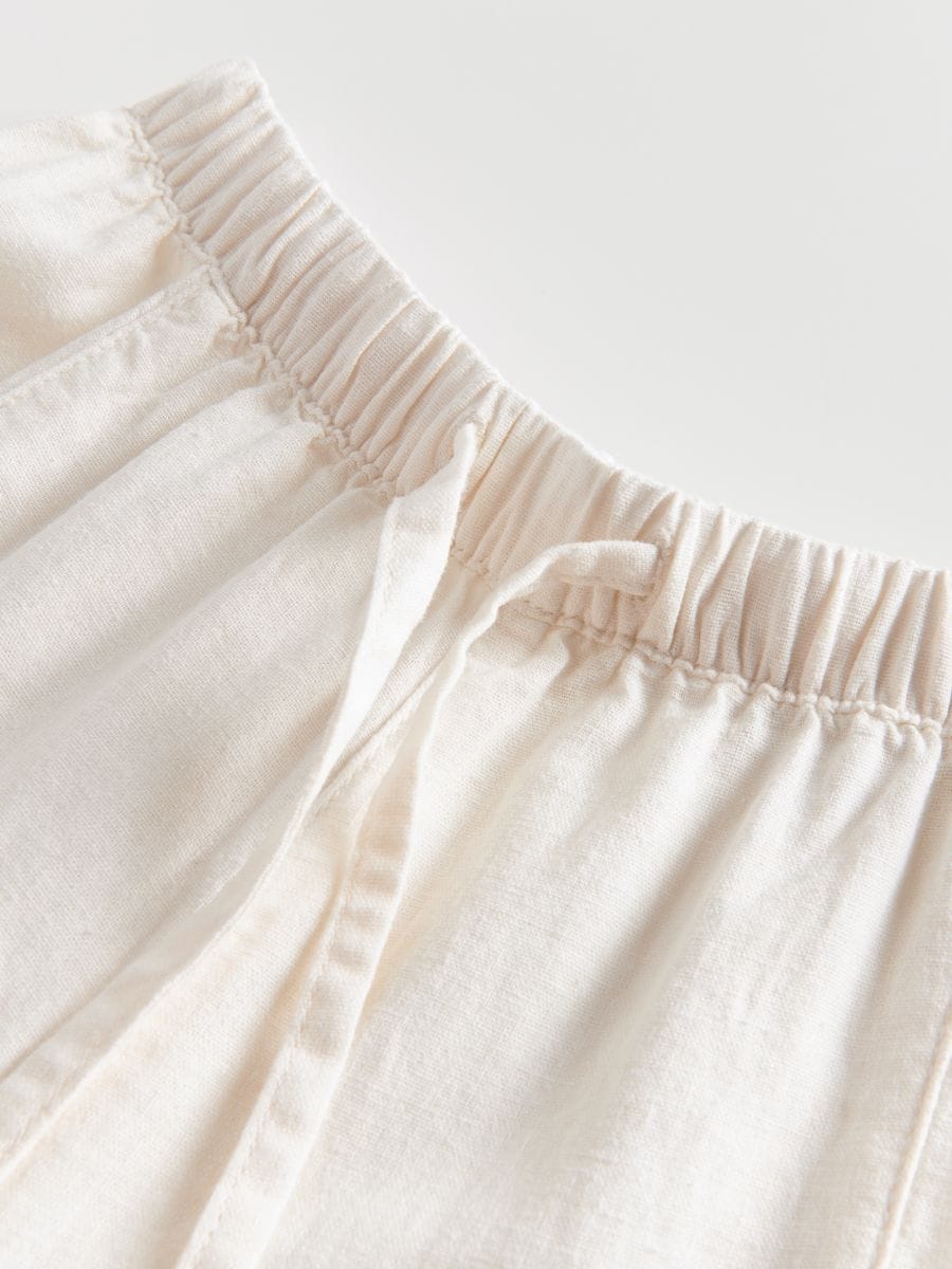 Linen trousers with pockets - cream - RESERVED - 5