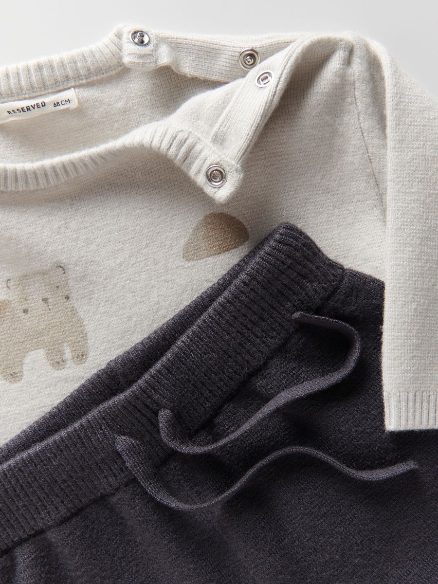 Knitted viscose rich set - light grey - RESERVED - 2