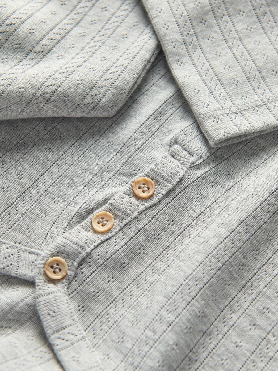 Shirt with neckline buttons - light grey - RESERVED - 5