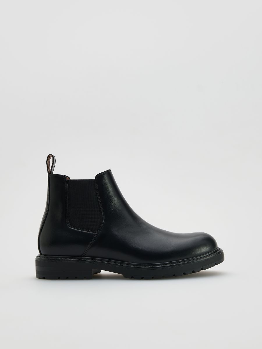 Chelsea Boots aus Leder - schwarz - RESERVED