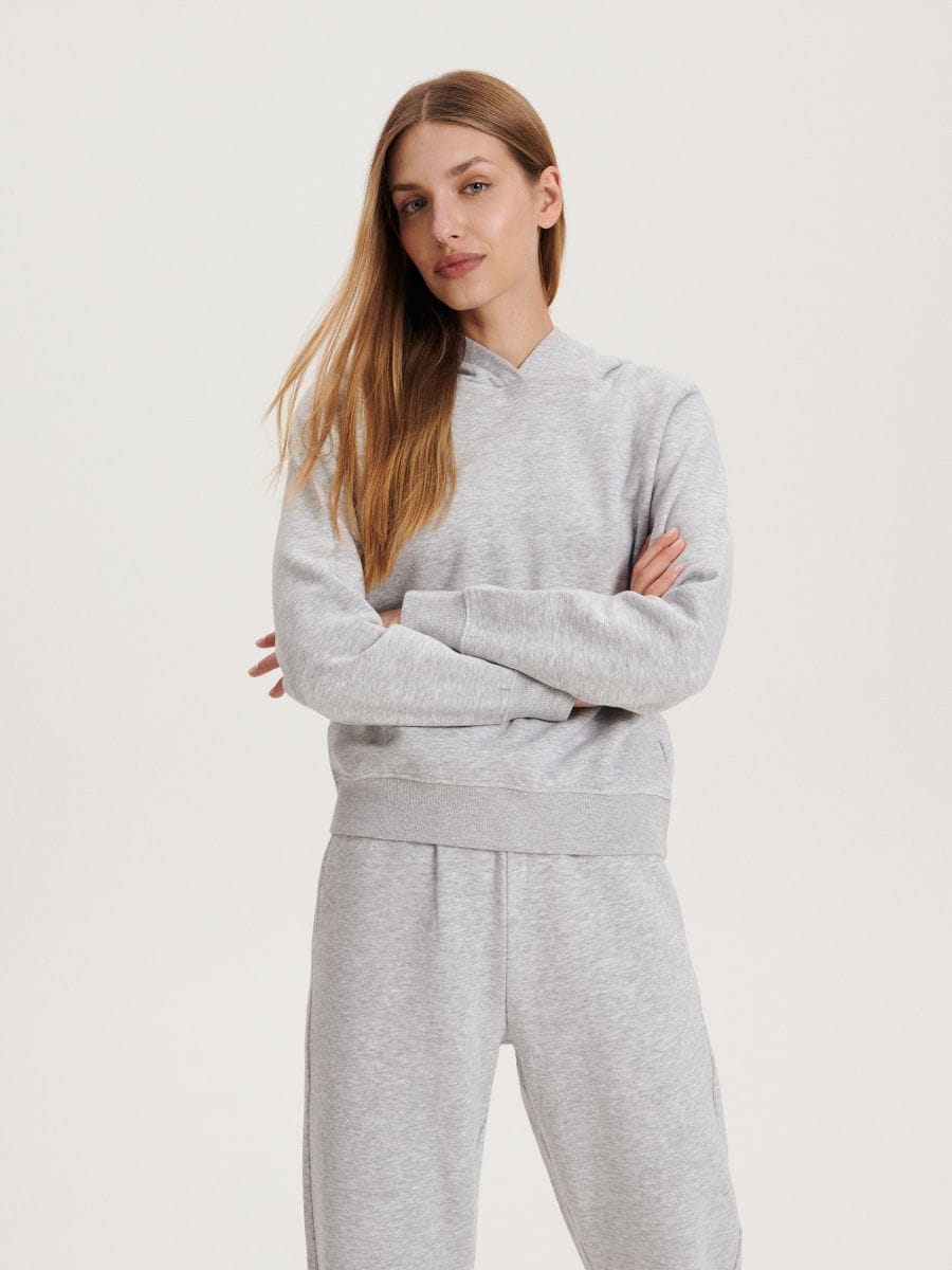 Sweatshirt com capuz - light grey - RESERVED