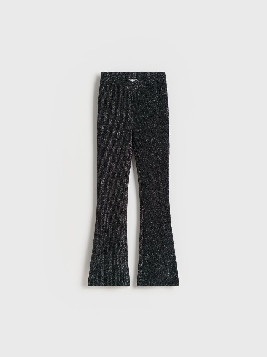 Flare trousers with metallic thread - black - RESERVED - 2