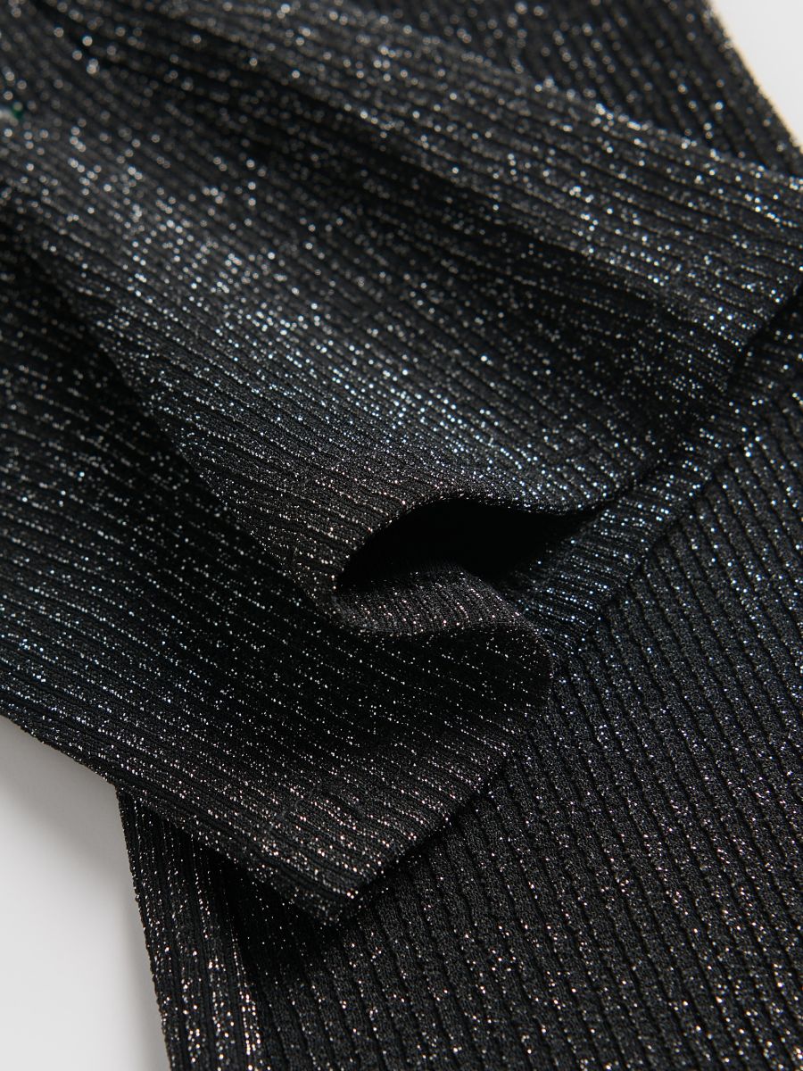 Flare trousers with metallic thread - black - RESERVED - 4