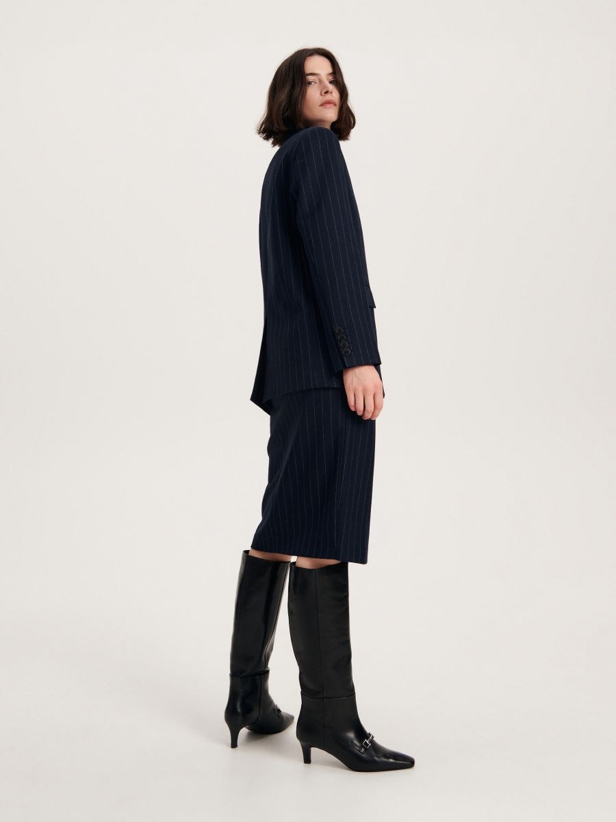 Oversized stripe blazer - navy - RESERVED - 3