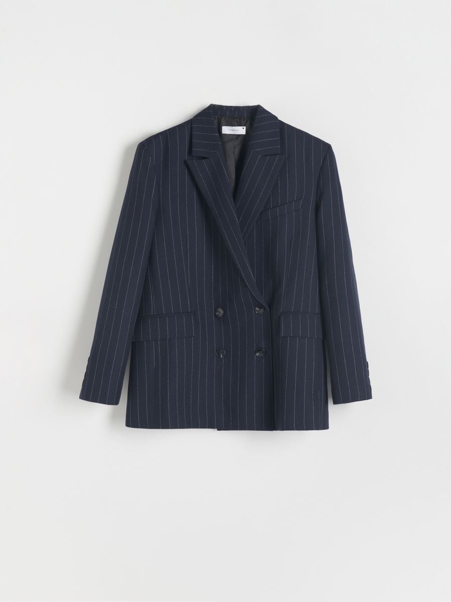 Oversized stripe blazer - navy - RESERVED - 5