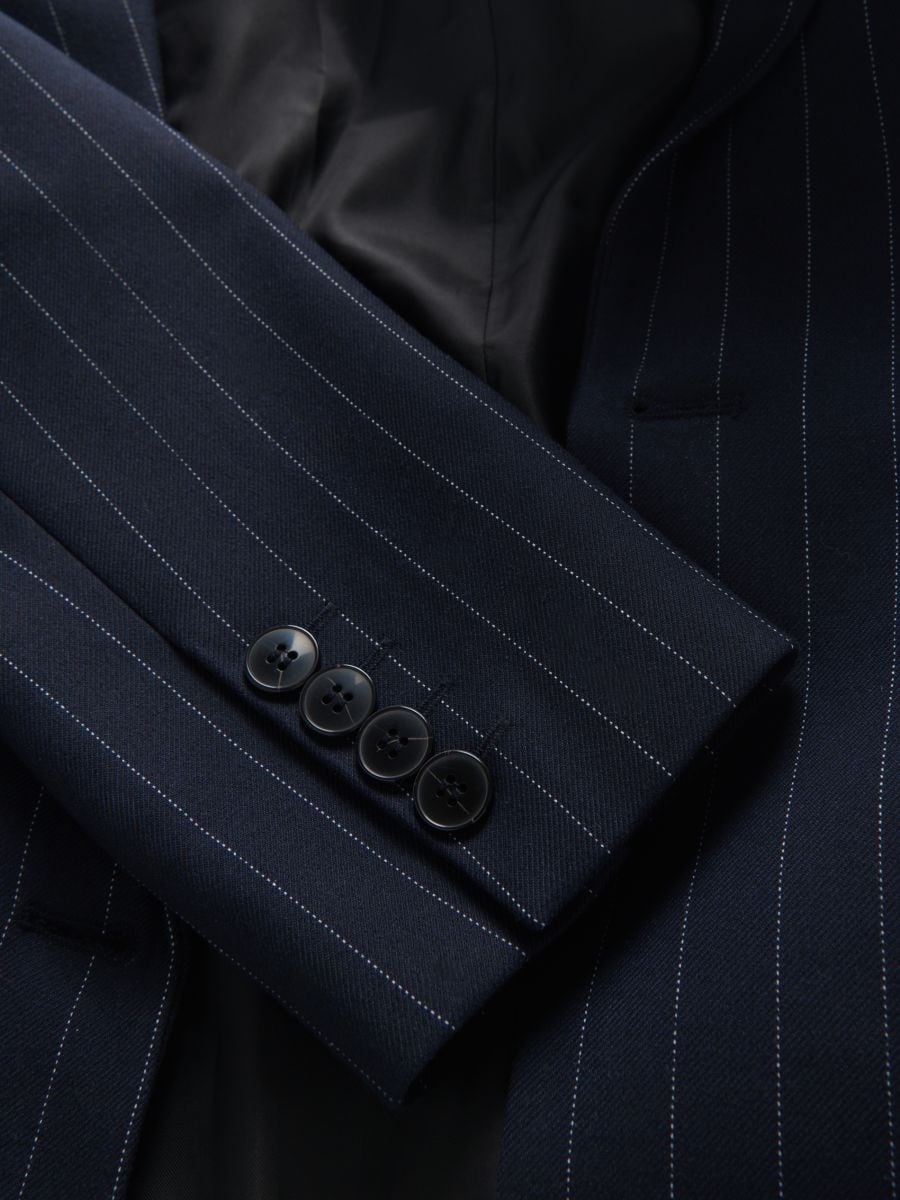 Oversized stripe blazer - navy - RESERVED - 4