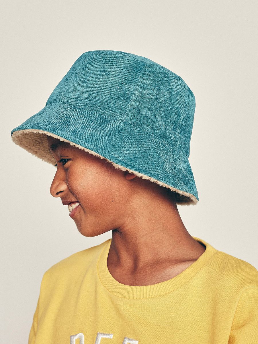 Corduroy bucket hat - teal green - RESERVED - 2