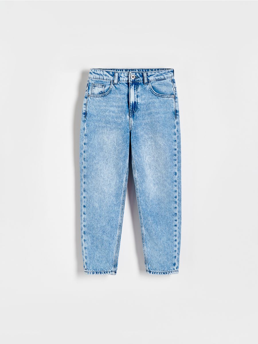 Classic denim loose fit trousers - blue - RESERVED