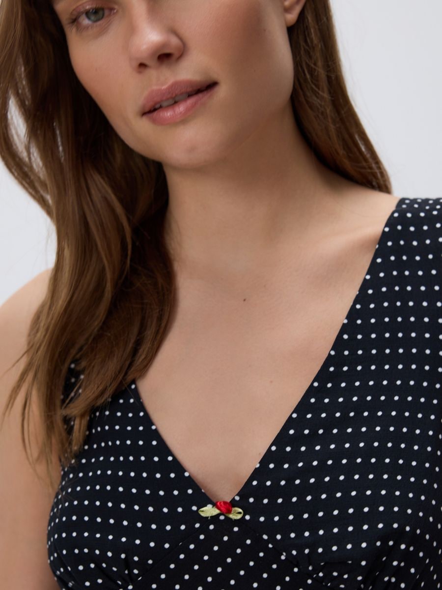 Viskose Kleid mit Muster - schwarz - RESERVED - 2