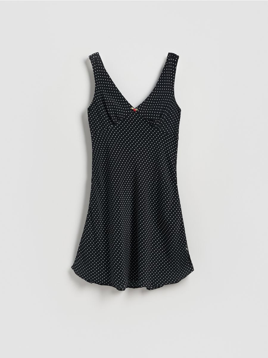 Viskose Kleid mit Muster - schwarz - RESERVED - 5