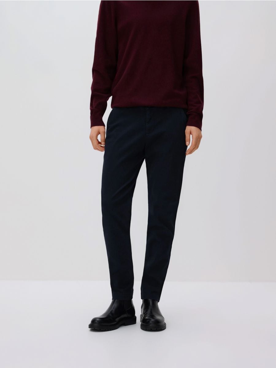 Chino slim fit trousers - navy - RESERVED