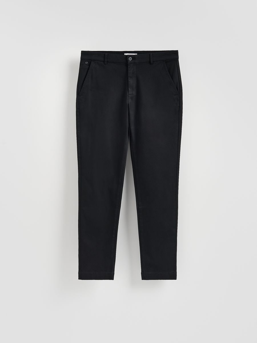 Chino slim fit trousers - black - RESERVED