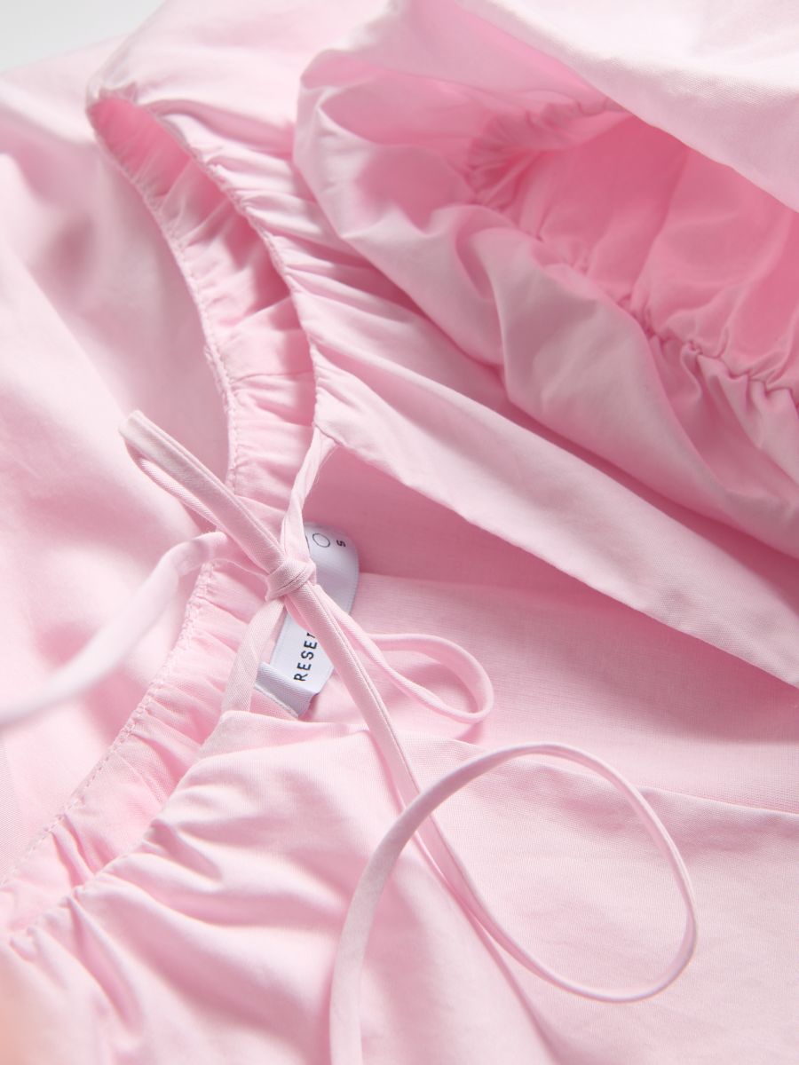 Bluse aus Baumwolle mit Bindedetail - rosa - RESERVED - 6