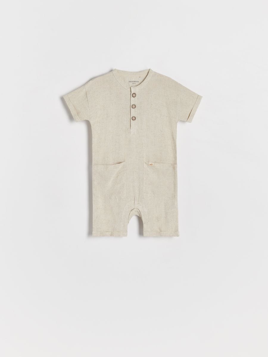 Linen blend playsuit - beige - RESERVED - 2