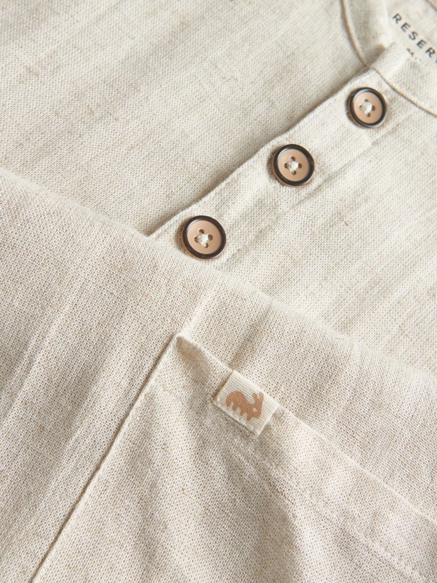 Linen blend playsuit - beige - RESERVED - 3
