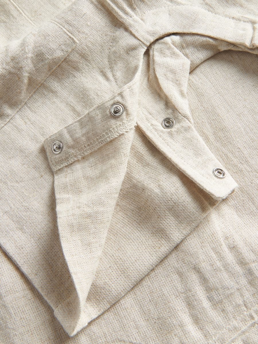 Linen blend playsuit - beige - RESERVED - 4
