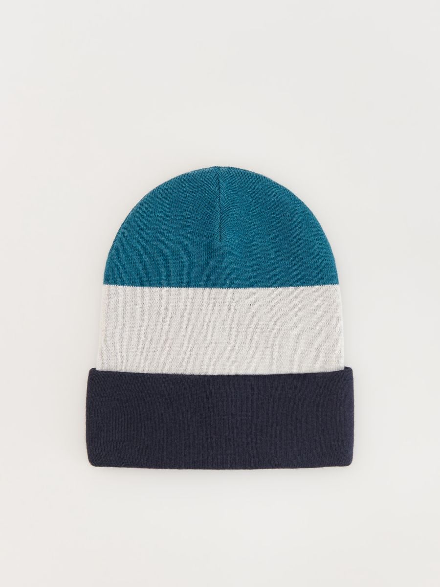 Cappello a righe - turchese scuro - RESERVED